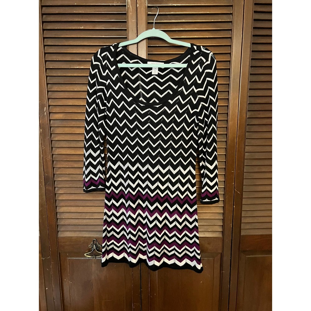 White House Black Market Chevron Print Dress Size Medium